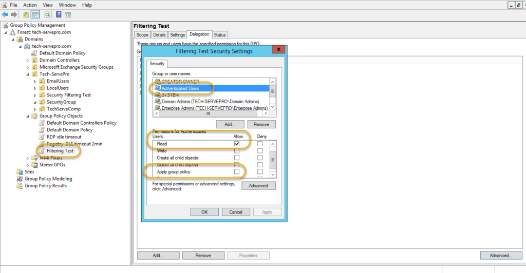 Apply Group Policy using Security Filtering 7