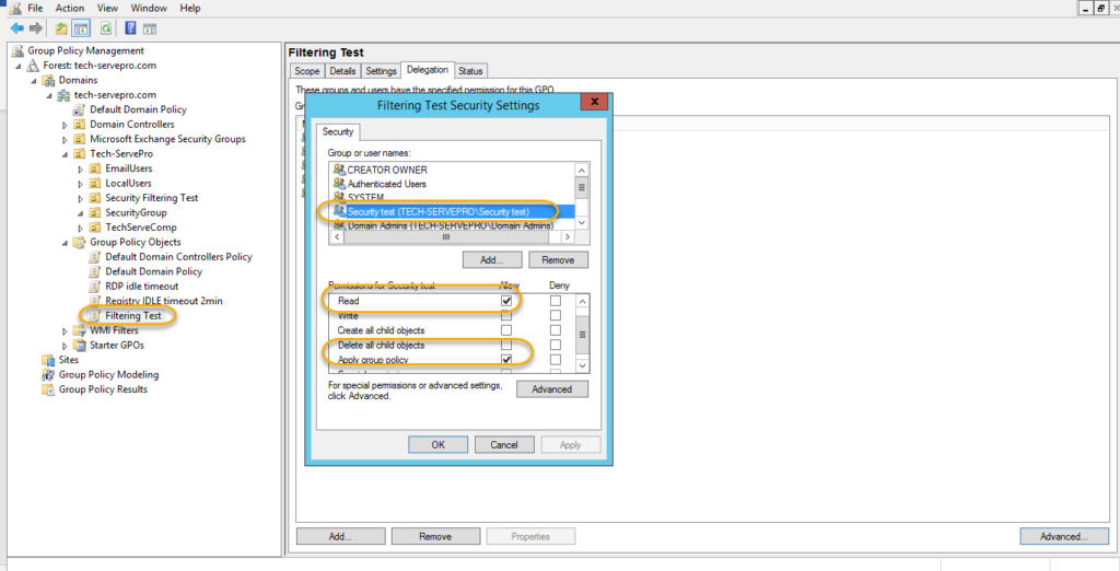 Apply Group Policy using Security Filtering 8