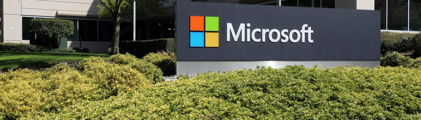 Redmond, WA, USA - April 15, 2017: The Microsoft headquarters campus in Redmond. Microsoft is one of the world’s largest computer software, hardware and video gaming companies.